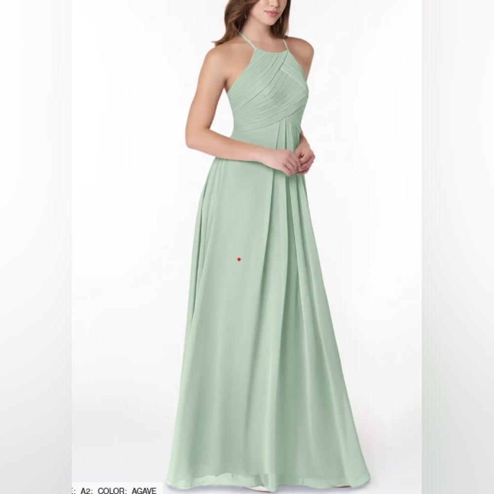Azazie Ginger Bridesmaid Prom Dress - Agave - Size A12 - Altered